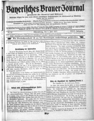 Bayerisches Brauer-Journal Montag 4. Juni 1917