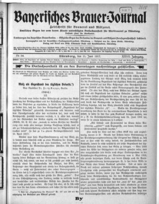 Bayerisches Brauer-Journal Montag 11. Juni 1917