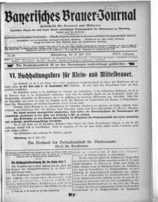 Bayerisches Brauer-Journal Montag 16. Juli 1917