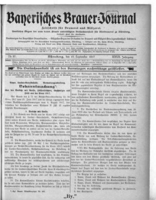 Bayerisches Brauer-Journal Montag 10. September 1917