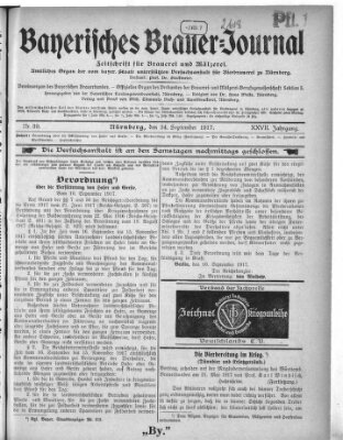 Bayerisches Brauer-Journal Montag 24. September 1917