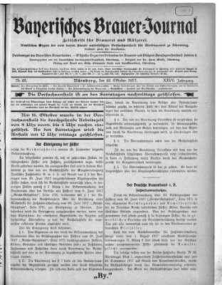 Bayerisches Brauer-Journal Montag 22. Oktober 1917