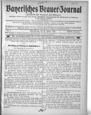 Bayerisches Brauer-Journal Montag 28. Januar 1918