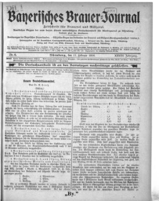 Bayerisches Brauer-Journal Montag 11. Februar 1918