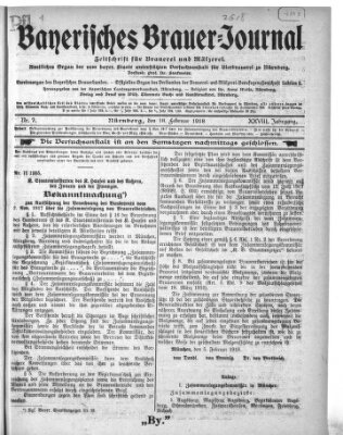 Bayerisches Brauer-Journal Montag 18. Februar 1918