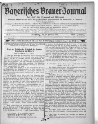 Bayerisches Brauer-Journal Montag 25. Februar 1918