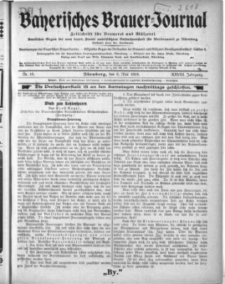 Bayerisches Brauer-Journal Montag 6. Mai 1918