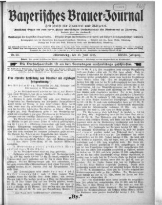 Bayerisches Brauer-Journal Montag 10. Juni 1918