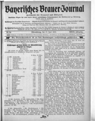 Bayerisches Brauer-Journal Montag 17. Juni 1918