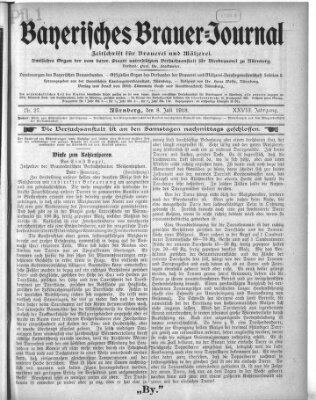 Bayerisches Brauer-Journal Montag 8. Juli 1918