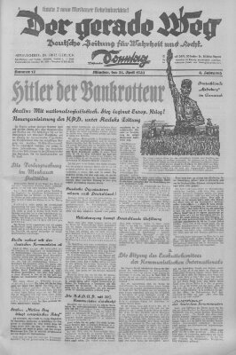 Der gerade Weg Sonntag 24. April 1932