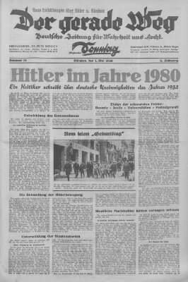 Der gerade Weg Sonntag 1. Mai 1932