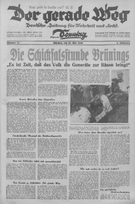 Der gerade Weg Sonntag 29. Mai 1932