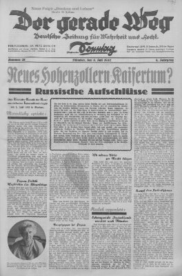 Der gerade Weg Sonntag 3. Juli 1932