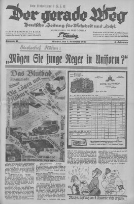 Der gerade Weg Sonntag 6. November 1932