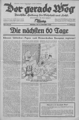 Der gerade Weg Sonntag 13. November 1932