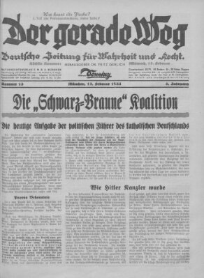 Der gerade Weg Sonntag 12. Februar 1933