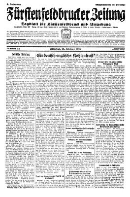 Fürstenfeldbrucker Zeitung Dienstag 14. Februar 1928