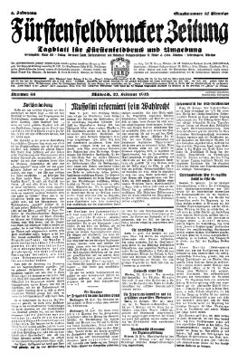 Fürstenfeldbrucker Zeitung Mittwoch 22. Februar 1928