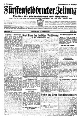 Fürstenfeldbrucker Zeitung Donnerstag 19. April 1928