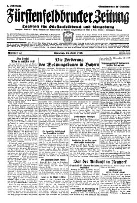 Fürstenfeldbrucker Zeitung Samstag 21. April 1928