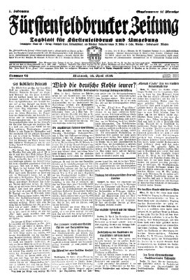 Fürstenfeldbrucker Zeitung Mittwoch 25. April 1928