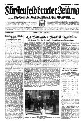 Fürstenfeldbrucker Zeitung Dienstag 25. Juni 1929