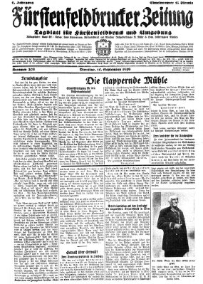 Fürstenfeldbrucker Zeitung Dienstag 10. September 1929