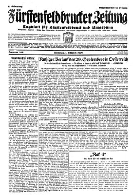 Fürstenfeldbrucker Zeitung Dienstag 1. Oktober 1929