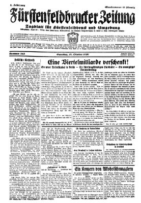 Fürstenfeldbrucker Zeitung Samstag 19. Oktober 1929