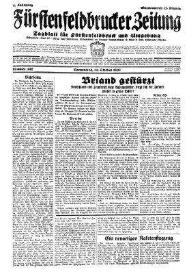 Fürstenfeldbrucker Zeitung Donnerstag 24. Oktober 1929