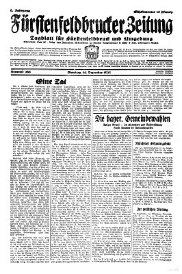 Fürstenfeldbrucker Zeitung Dienstag 10. Dezember 1929