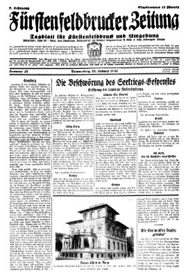 Fürstenfeldbrucker Zeitung Donnerstag 23. Januar 1930