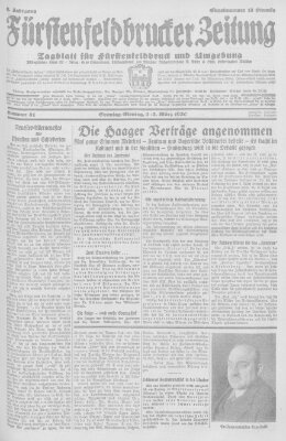 Fürstenfeldbrucker Zeitung Sonntag 2. März 1930