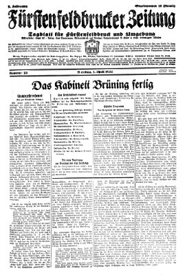 Fürstenfeldbrucker Zeitung Dienstag 1. April 1930