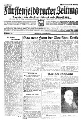 Fürstenfeldbrucker Zeitung Mittwoch 2. April 1930