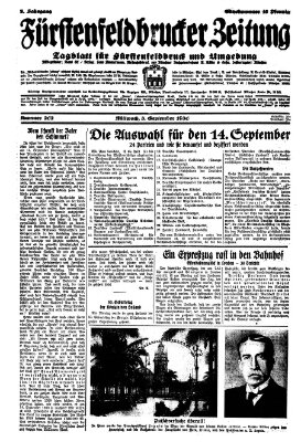 Fürstenfeldbrucker Zeitung Mittwoch 3. September 1930