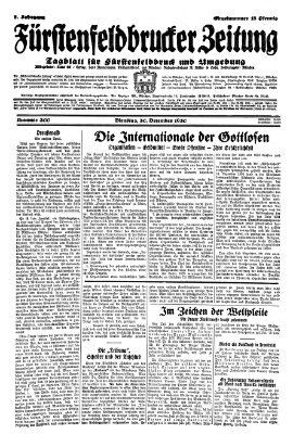 Fürstenfeldbrucker Zeitung Dienstag 30. Dezember 1930