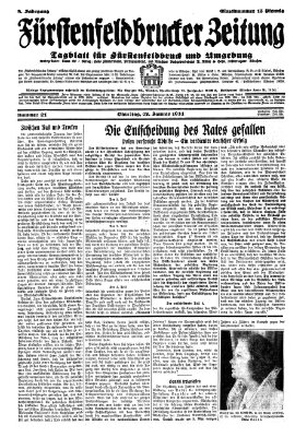 Fürstenfeldbrucker Zeitung Dienstag 27. Januar 1931