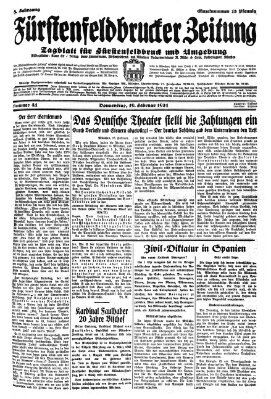 Fürstenfeldbrucker Zeitung Donnerstag 19. Februar 1931