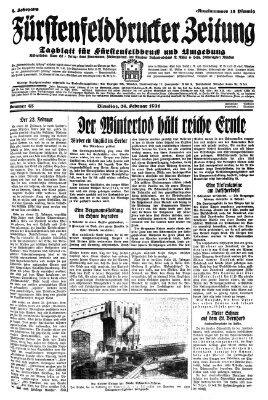 Fürstenfeldbrucker Zeitung Dienstag 24. Februar 1931