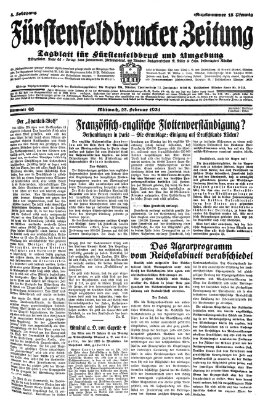 Fürstenfeldbrucker Zeitung Mittwoch 25. Februar 1931