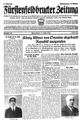 Fürstenfeldbrucker Zeitung Donnerstag 16. April 1931