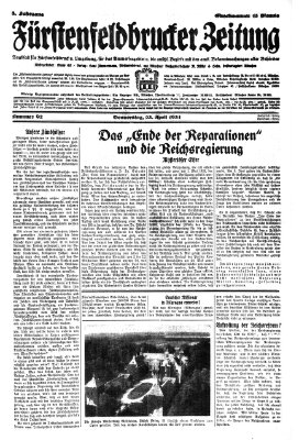 Fürstenfeldbrucker Zeitung Donnerstag 23. April 1931