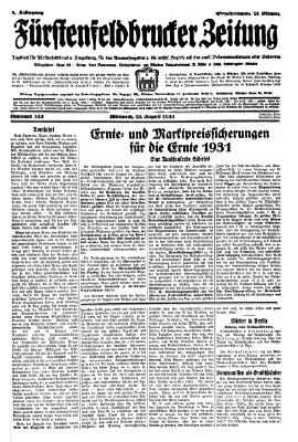 Fürstenfeldbrucker Zeitung Mittwoch 12. August 1931