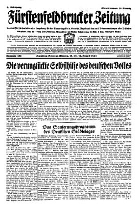 Fürstenfeldbrucker Zeitung Samstag 15. August 1931