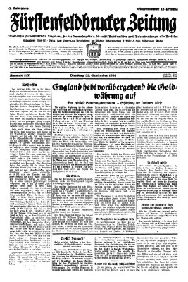 Fürstenfeldbrucker Zeitung Dienstag 22. September 1931