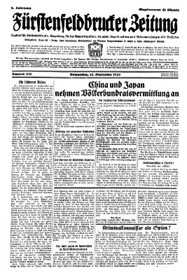 Fürstenfeldbrucker Zeitung Donnerstag 24. September 1931