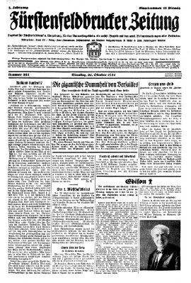 Fürstenfeldbrucker Zeitung Dienstag 20. Oktober 1931