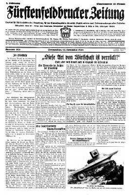 Fürstenfeldbrucker Zeitung Donnerstag 12. November 1931